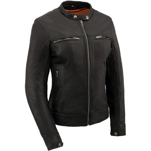 SAMROZ SPORTS Chaqueta de Motociclista de Cuero para Mujer, Estilo Scooter, Deportiva y Elegante - Product Image 1