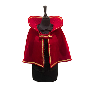 Black Velvet Cape With White Embroidery Trim Carnival Prince Cape Festival Wear Traditional Cape - Product Image 2