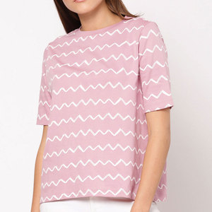 T-shirt pour femmes élégantes, tissu de qualité supérieure, coton doux, vêtements décontractés tendance, collection été, marque privée - Product Image 1