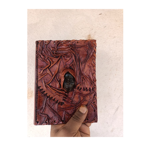 Handmade Pure Leather Writing Journal With Handcrafted <b>Work</b> Leather Notebook Wholesale Bulk Supplier Manufacturer Exporter India - Product Image 3