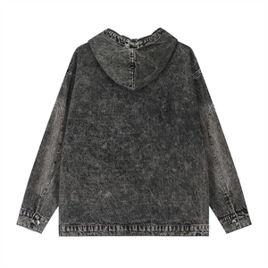 เสื้อฮู้ดผ้าฟลีซ 100% คอตตอน สำหรับฤดูหนาว สไตล์สตรีทแวร์ ผลิตตามสั่ง MOQ ต่ำ มีกระเป๋าขนาดใหญ่ ดีไซน์แบบมีรอยฉีก  แบบสวมหัว - Product Image 2