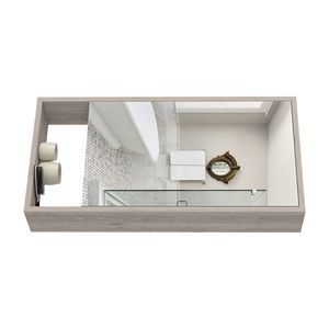 Armadietto Portamedicinali Rettangolare Burlington Grigio Chiaro con Specchio, Elegante Mobile da Bagno - Product Image 5