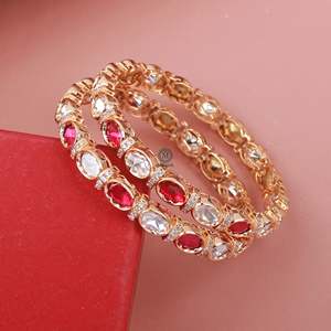 Trivika Gold Plated Copper Brass Ethnic Designer Bangles - Product Image 5