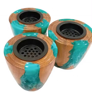 Ensemble cadeau de brûleur à bakhoor de luxe - Porte-encens en résine époxy et bois d'oud fait main Mubkhar pour parfum d'ambiance arabe - Product Image 6