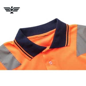 Custom Men's <b>Hi</b> <b>Vis</b> Reflective Seamless Fusing Polyester Plus Size Silk Screen Printed Polo <b>Shirt</b> Short Sleeve Safety Workwear - Product Image 3