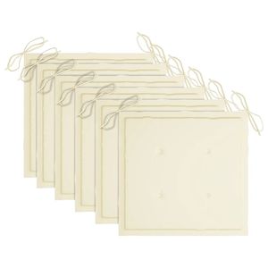 Set di 6 sedie da pranzo Patio in legno massello di Acacia con cuscini - Product Image 4