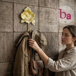 Export Quality Gold Flower Shape Cast Iron Waterproof Eco-Friendly Vintage Coat <b>Hat</b> Hooks Keychain Hanger Handicrafts Rail - Product Image 3
