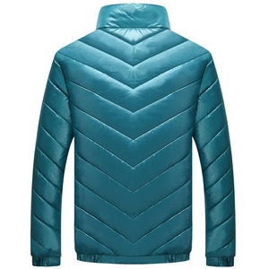 Teal Royal Blue Black Custom Men Lightweight Puffer <b>Jacket</b> Stand Collar Quilted Zip Winter Outerwear OEM Factory Supply - Product Image 6