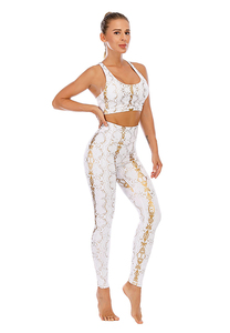 Fully Sublimation High Waist Pants Sets Printed Ribbed Fitness Yoga Women Gym Tie Dye <b>Crop</b> <b>Top</b> two Pieces Set Sexy Club Floral - Product Image 4