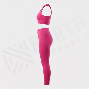 Durable Sportswear Solid <b>Cross</b> Bra Fitness Strap Running Training High Waisted Quick Dry Pants Work Sets Women Gear - Product Image 3