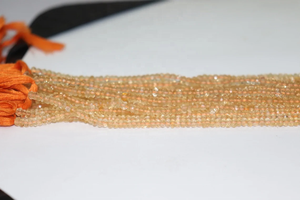 Cuentas Rondelle facetadas de citrino natural 3,5-4mm 13 pulgadas Color oscuro profundo para la fabricación de joyas - Product Image 3