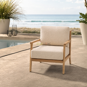 Sukha Lounge Chair Wood Frame Foam Cushion Scandinavian Design Outdoor Garden Chair - Product Image 6