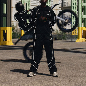 Conjunto Deportivo de Invierno Personalizado con Capucha de Nylon para Hombre, Chándal Holgado de Poliéster con Cremallera y Protección Contra el Viento - Product Image 4