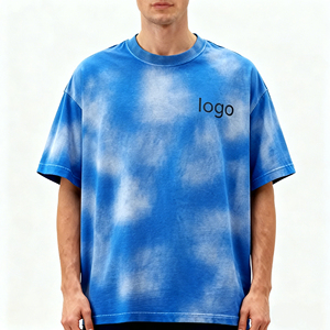 เสื้อยืดวินเทจไซส์ใหญ่สำหรับผู้ชาย คุณภาพสูง ล้างสีแบบแอซิด แต่งโลโก้ด้วยคริสตัล สไตล์สตรีทแวร์ - Product Image 2