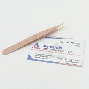 ขนตาปลอมแบบแยกสีทองเคลือบพีชใช้สำหรับต่อขนตาปลายแหลมทำจากสเตนเลสสตีล - Product Image 1