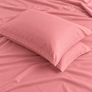 French Rose Dyed Satin Set T-250 Satin 100% Cotton Solid Woven Breathable All-Season Simple Style Home Use - Product Image 2