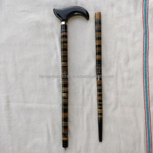 Bastón de Lujo de Cuerno de Búfalo y Buey con Mango de Cuerno, Bastón de Madera Hecho a Mano de Alta Calidad para Apoyo al Caminar - Product Image 3