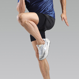 Men's Quick Dry Nylon Casual Sport Shorts with Mid Waist Drawstring and Gray <b>Black</b> Two-Tone Design - Product Image 6