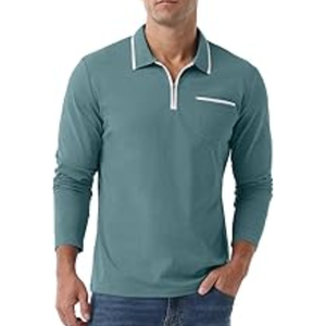 Camisas Polo para Hombre, Manga Larga con Cierre, Clásicas, Casuales, para Golf, con Cuello Elegante, para Uso Diario - Product Image 4