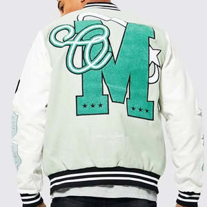 Chaqueta Varsity Casual para Hombre, Estilo Americano, con Parches de Cuero, Chaqueta de Béisbol de Lana Oversize para Deportes, Chaqueta de Invierno - Product Image 2