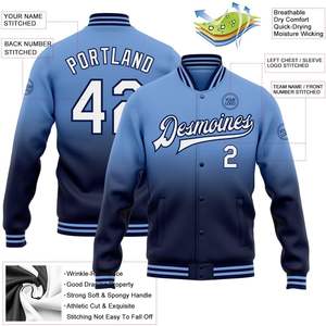 Chaqueta Universitaria Personalizada Fanscustom, Chaquetas de Béisbol Personalizadas de Poliéster con Nombre, Número y Logotipo Bordados para Hombre y Mujer - Product Image 1