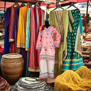 Adorable Salwar Kameez de Algodón para Mujer, Bordado, Estilo Pakistaní, para Fiestas, Graduaciones, Ocasiones Casuales, Secado Rápido - Product Image 1