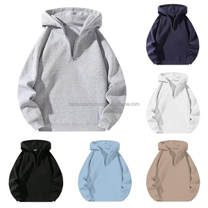 เสื้อพูลโอเวอร์ลำลองแขนยาวคอซิป 1/4 แบบสั่งทำพิเศษ ดีไซน์เองได้ สไตล์ไฮสตรีท สำหรับผู้ชาย ปี 2025 ตกแต่งลายปัก ไหล่ตก - Product Image 5