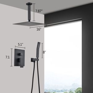 Handheld and 16\" <b>Shower</b> Head Combo Set Ceiling-Mounted <b>Shower</b> <b>System</b> with Bath Hardware - Product Image 6