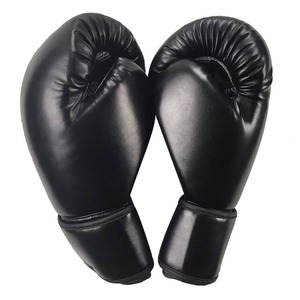 Gants de boxe professionnels en cuir personnalisés pour l'entraînement, gants de combat noirs avec sangles ajustables - Product Image 4