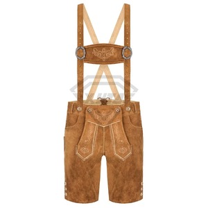 Shorts en cuir véritable pour hommes, style bavarois, respirants, avec bretelles, tenue traditionnelle allemande Trachten – Meilleur design élégant - Product Image 1