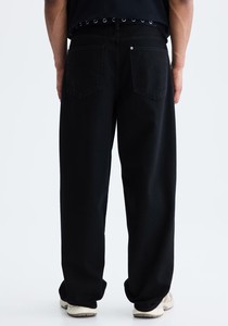 Jean en coton ample à jambe large pour homme – Délavage régulier, écologique, avec déchirures décoratives - Product Image 4