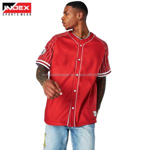Custom Baseball Jersey <b>Red</b> <b>White</b> Blue <b>Striped</b> V-Neck Short Sleeve Breathable Polyester Men Adult All Seasons Printed Team Name - Product Image 2