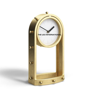 Contemporary Style Round Metal Table <b>Clock</b> Gold Plated Home Decor Quartz Movement Needle Calendars for Living Room - Product Image 5