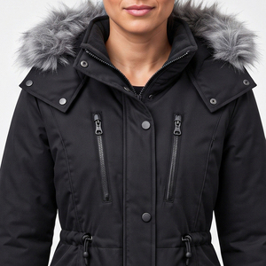 <b>Women's</b> Plus Size Solid Color Custom Logo Hooded Zipper Closure Thick Outdoor Casual Jacket Warm <b>Winter</b> <b>Parka</b> Jacket for <b>Women</b> - Product Image 6