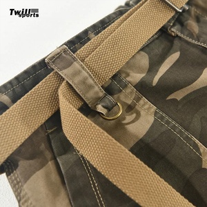 Pantalones Cortos Cargo de Mezclilla para Hombre, Estilo Deportivo, 100% Algodón, Ecológicos, Transpirables, Estilo Urbano Otoñal - Product Image 3