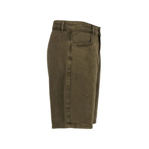Pantalones Cortos Bermuda de Cintura Alta para Hombre, Talla Grande, Color Personalizado, Lona de Color Sólido, Cierre de Botón, con Bolsillos - Product Image 3