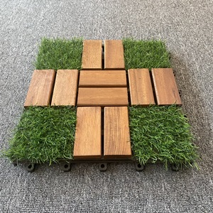 Dalles de terrasse en bois d'acacia pour extérieur, dalles emboîtables, revêtement de sol imperméable - Product Image 5