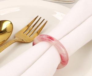 Modern Resin Napkin Rings Set Colorful Ring Shape <b>Table</b> Decoration Party Use Durable 4.5cm Width - Product Image 3
