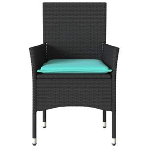 2 chaises de patio en polyrotin noir avec coussins, ensemble de meubles de patio - Product Image 5