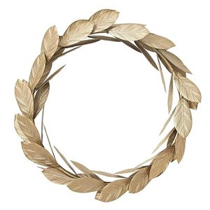 Corona de Hojas de Madera Rústica, Redonda, Hecha a Mano, Decorativa, con Flores - Product Image 3
