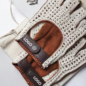 Gants de poignet en peau de mouton avec garniture en cuir, respirants, pour la conduite, le cyclisme, les voyages, le printemps, l'été, usage quotidien - Product Image 5