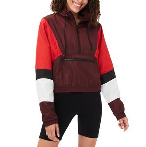 Color Block Windproof Waterproof Breathable <b>Women's</b> <b>Gym</b> Sports Fitness Casual Windbreaker <b>Jackets</b> Plus Size Pullover Outwear - Product Image 1