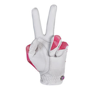 Gant de golf pour femme en cuir Cabretta, paume en maille, léger, respirant, ajustement extensible, antidérapant, main gauche, rose camouflage - Product Image 3