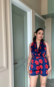 Latest Customized Woven Lace Ruffle Mini Satin Floral Printed <b>Playsuit</b> Dress Casual Women Evening Beach Wear Factory Price - Product Image 5