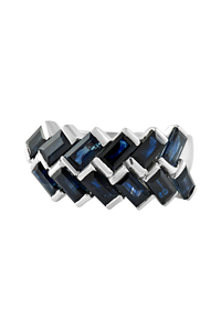 Anillo de Zafiro Azul en Plata de Ley 92.5 KLSR-10572 - Product Image 2