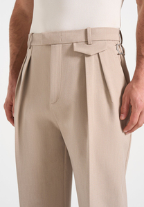 Pantalon de jogging droit en coton beige pour homme, taille élastique, coupe décontractée élégante, poids moyen, grande taille, hiver - Product Image 5