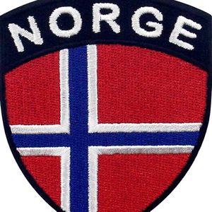 Parche Bordado con la Bandera de Noruega, Aplique Termoadhesivo o para Coser, Escudo Nacional Noruego - Product Image 2