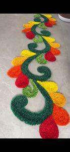 Tapete Rangoli con Diseño Calado para Decoración de Entrada del Hogar en Diwali |   Decoración Floral Hecha a Mano para Puerta y Suelo, para Decoración Festiva del Hogar - Product Image 3