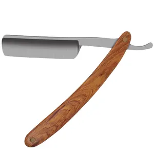 Natural Wooden Handle Straight Edge shaving razor With sharp and clean Blade Made in Pakistan