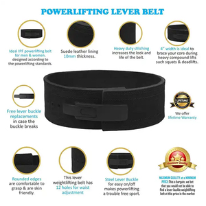 Ceinture de musculation à levier réglable avec boucle de soutien pour athlètes de force professionnels – Service OEM - Product Image 2